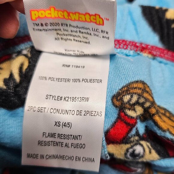 New Boys Girls Pjs Pajama Set 3 pc Socks Ryans World XS 4 5 Pocket Watch - Picture 11 of 16